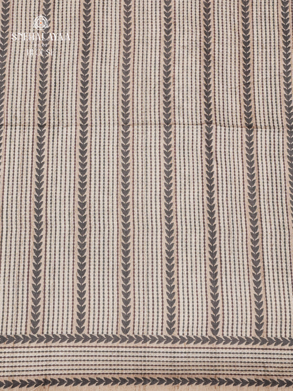 Brown Tussar Embroidery Saree