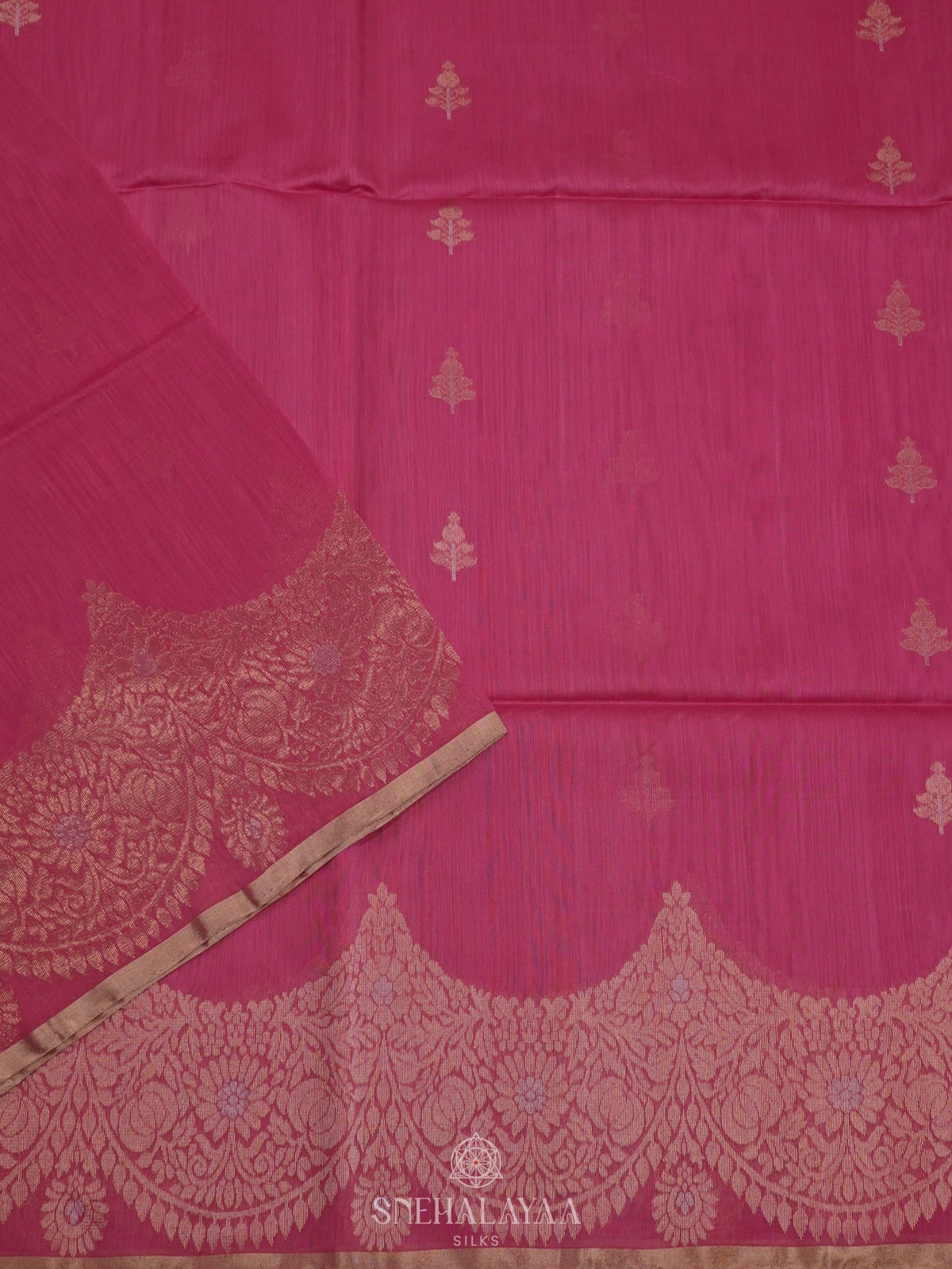 Pink Kora Silk Cotton Saree