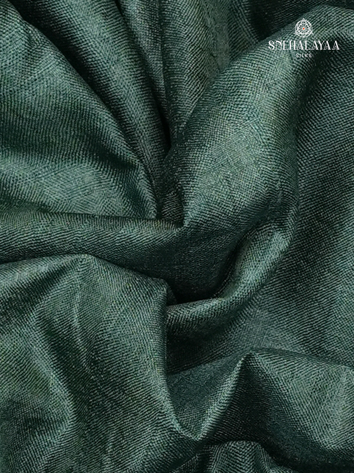 Smoky Green Tussar Silk Saree