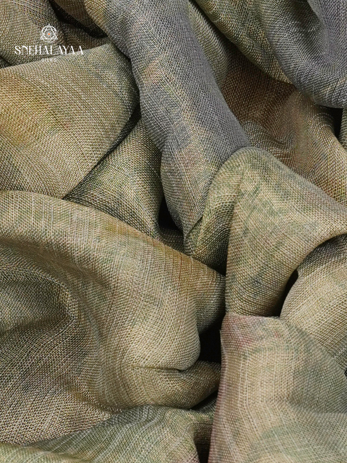 Sage Green Linen Tissue Saree