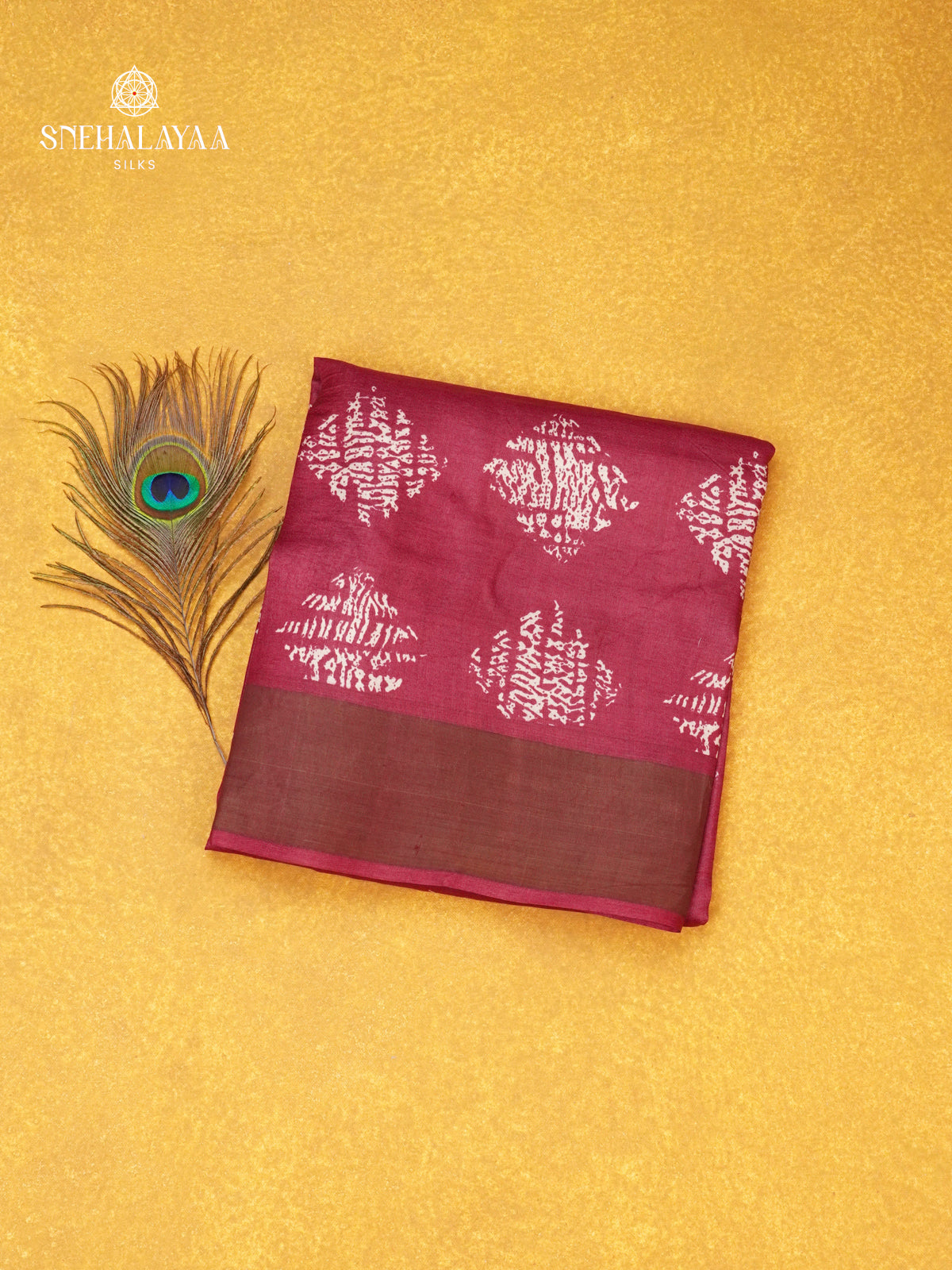 Wine Red Tussar Saree