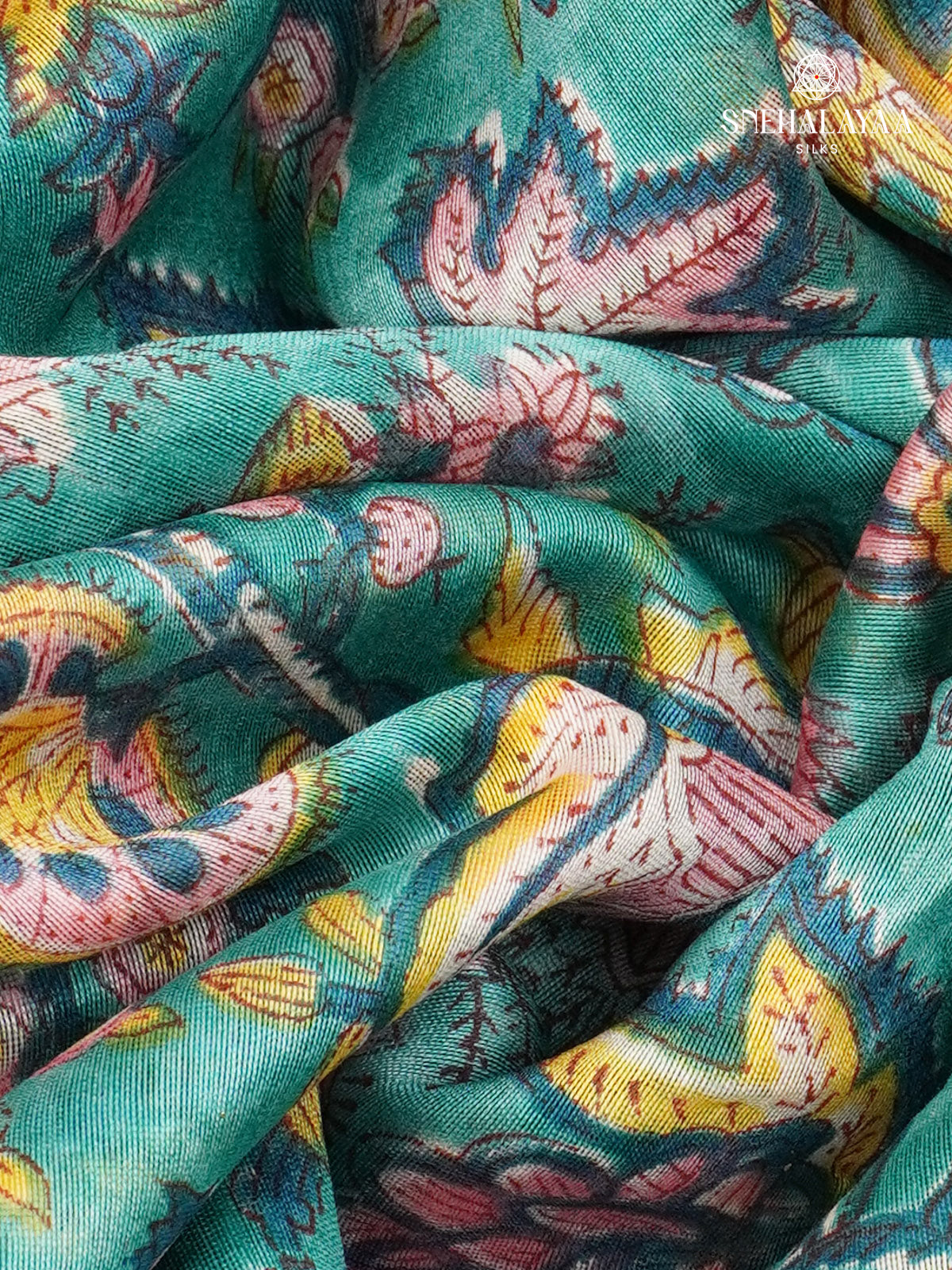 Teal Blue Chanderi Saree