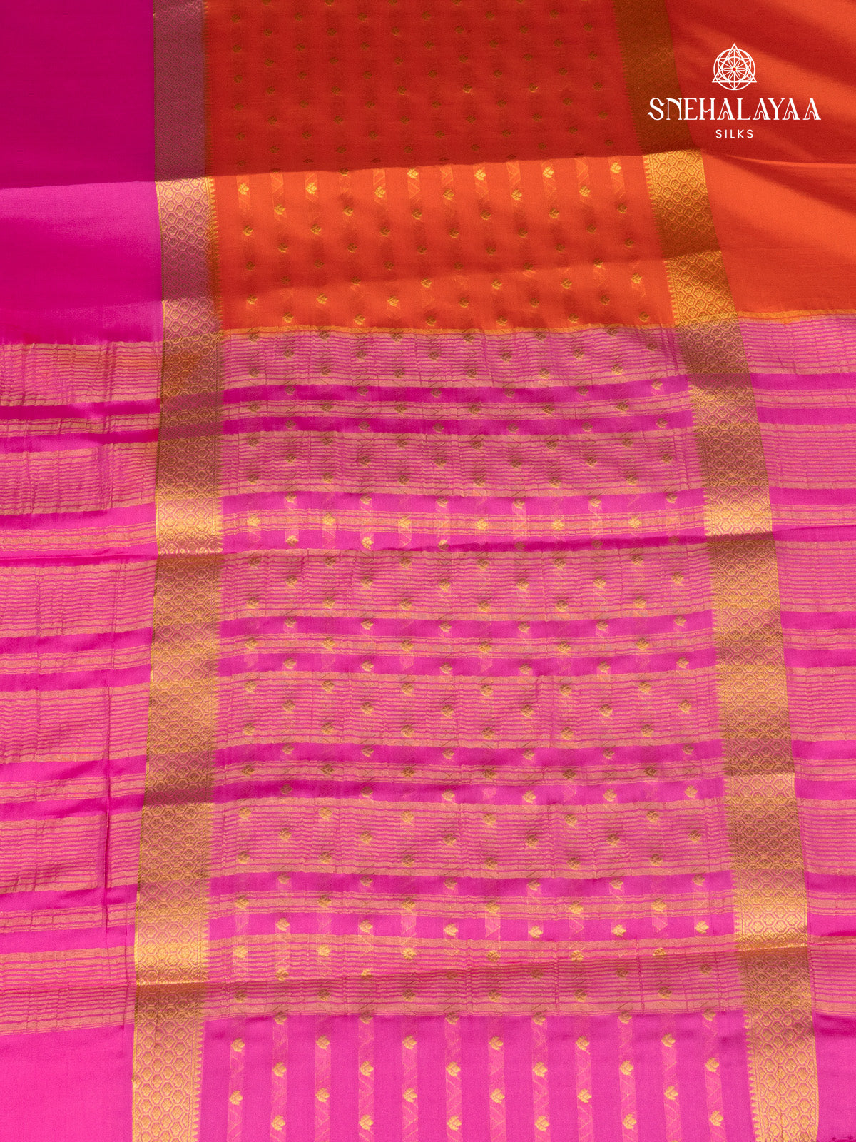 Orange Mysore Silk Saree