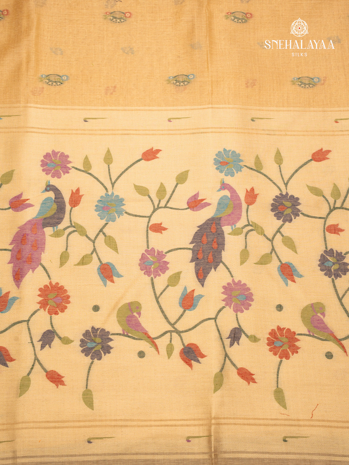 Yellow Munga Cotton Saree