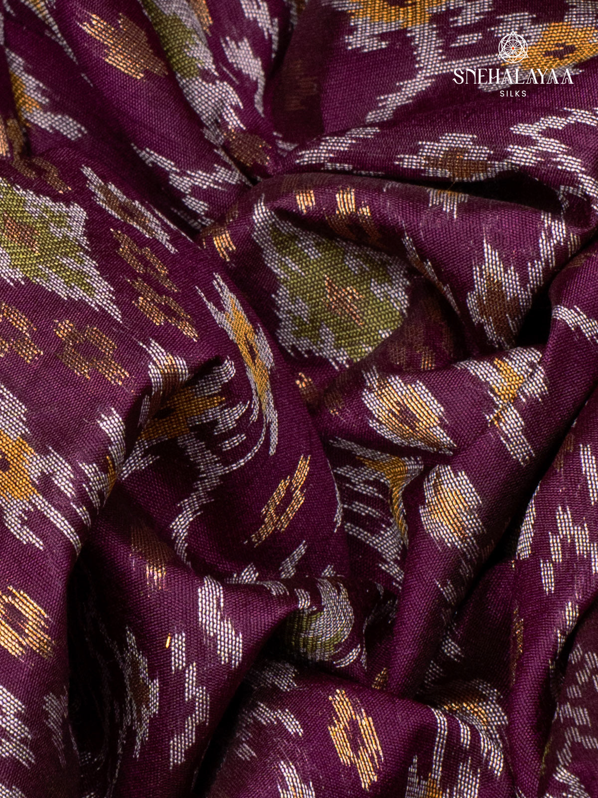 Purple Ikat Silk Saree