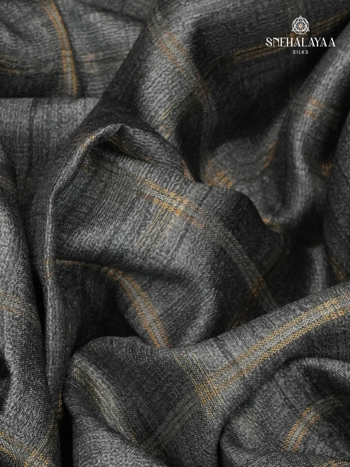 Grey Floral Printed Tussar Saree