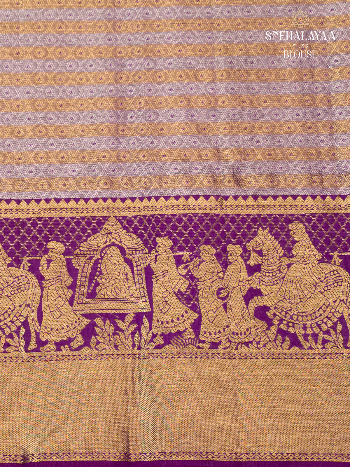 Cream Korvai Kanjivaram Silk Saree