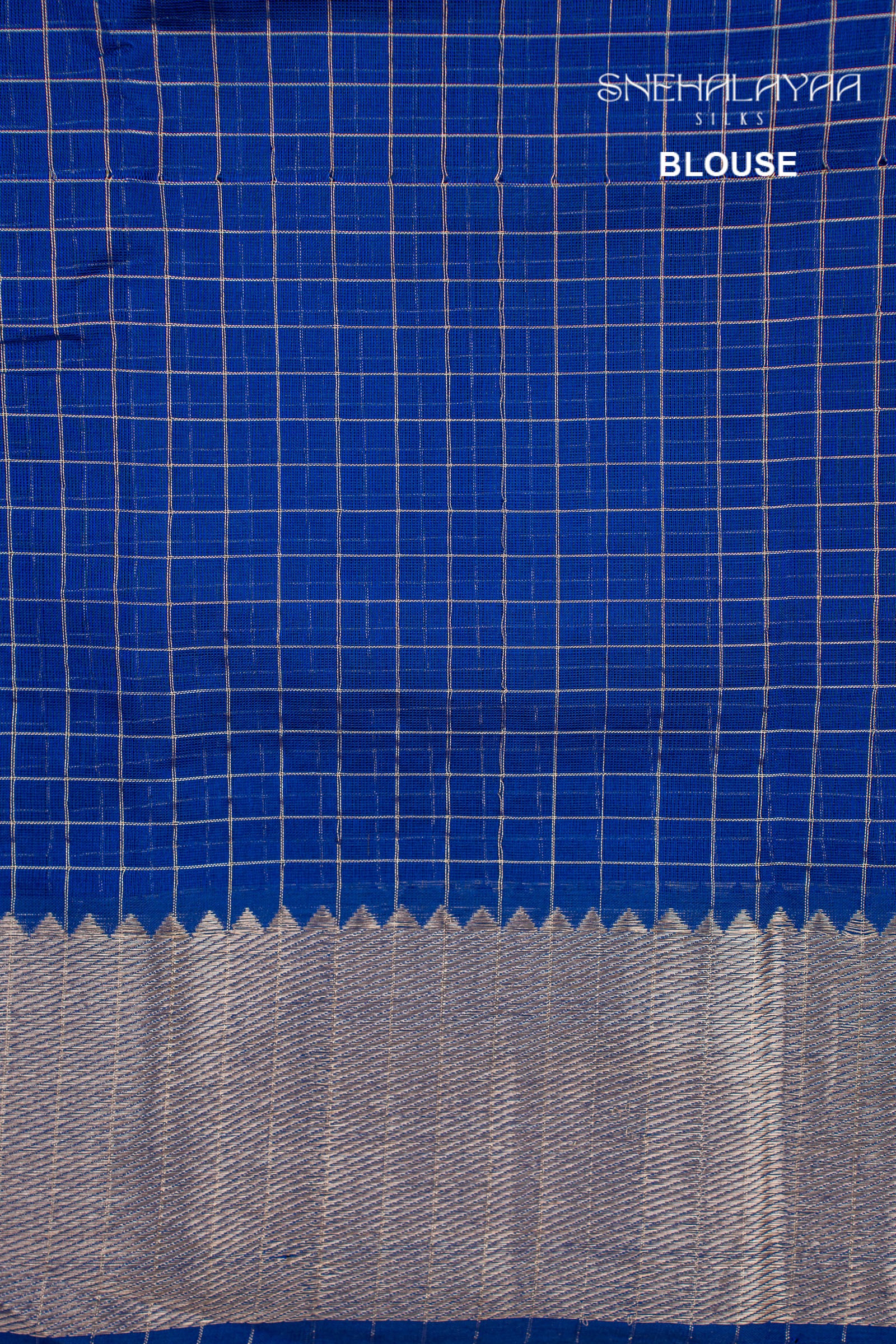 Cobalt Blue Mangalgiri Silk Saree