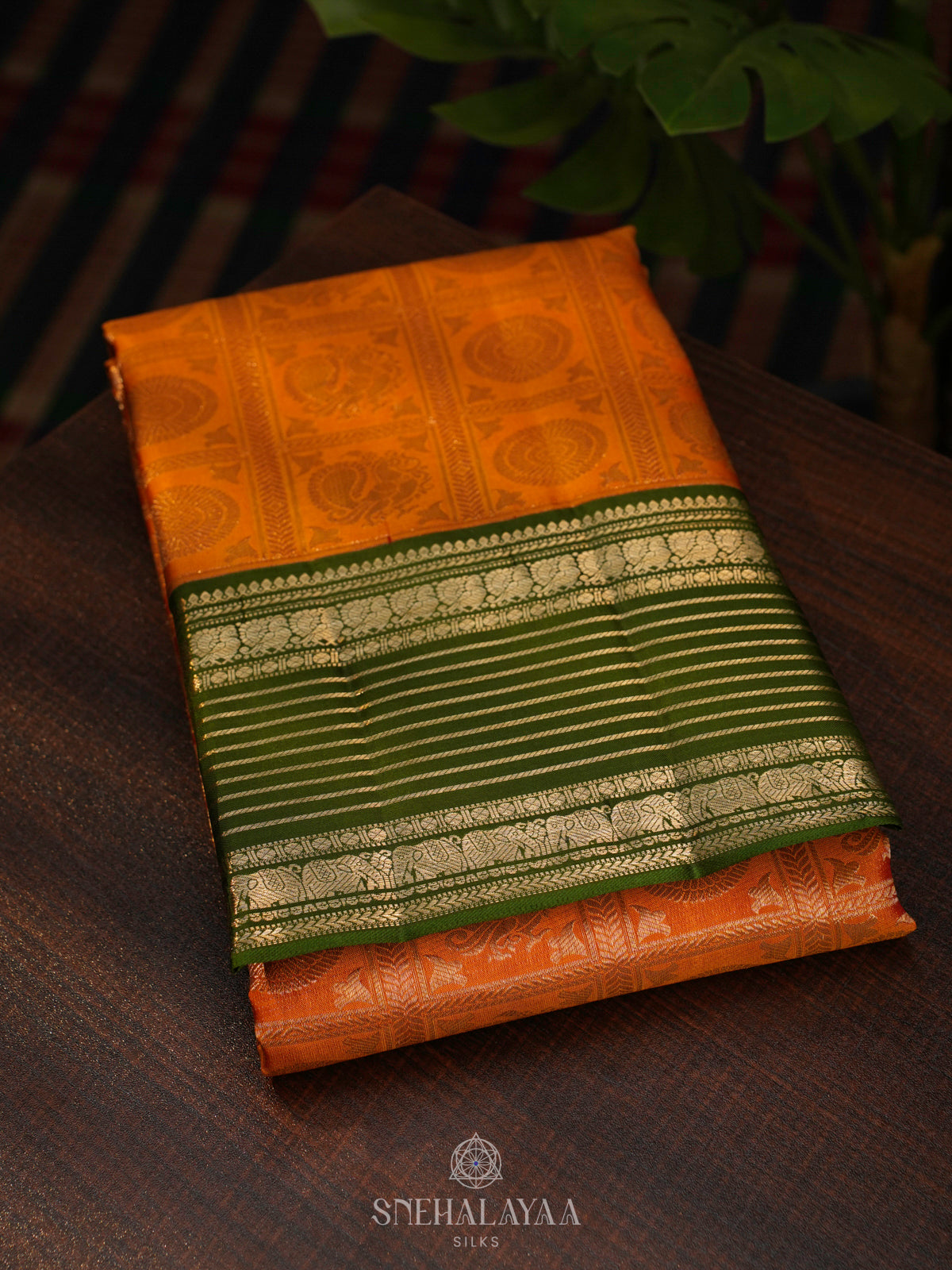Orange Kanjivaram Silk Saree