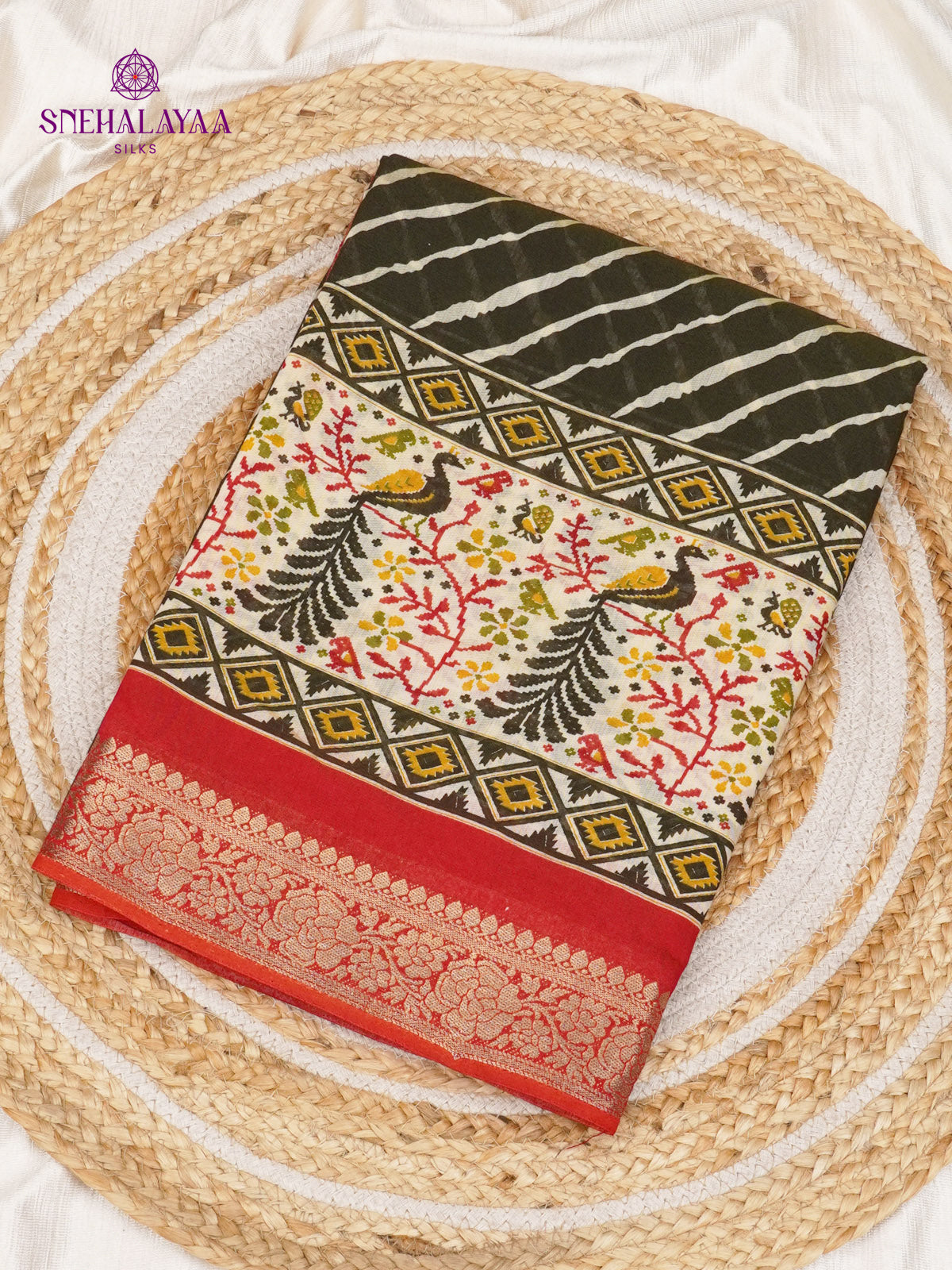 Green Dola Silk Saree