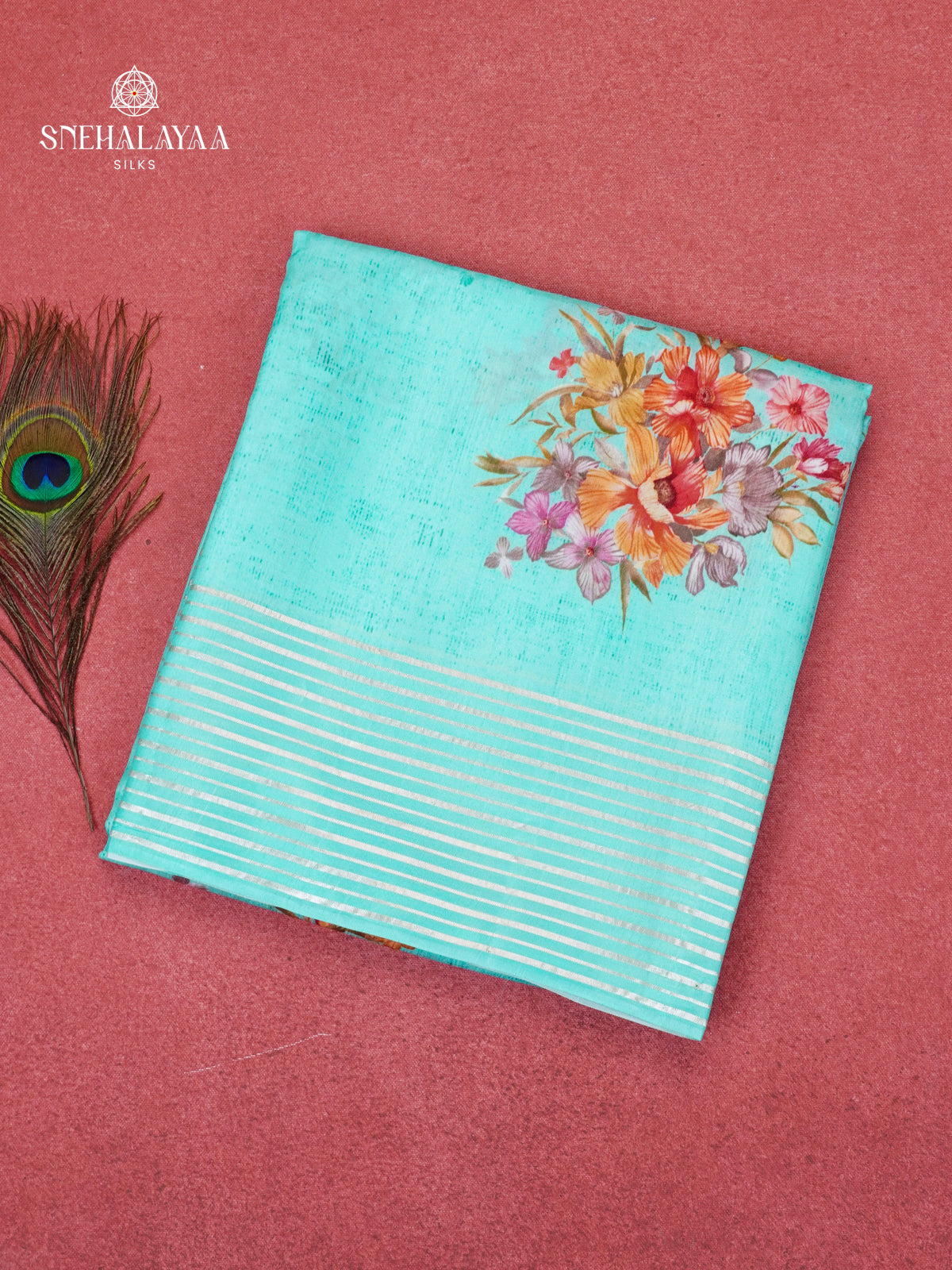 Sky Blue Banaras Dola Silk Saree