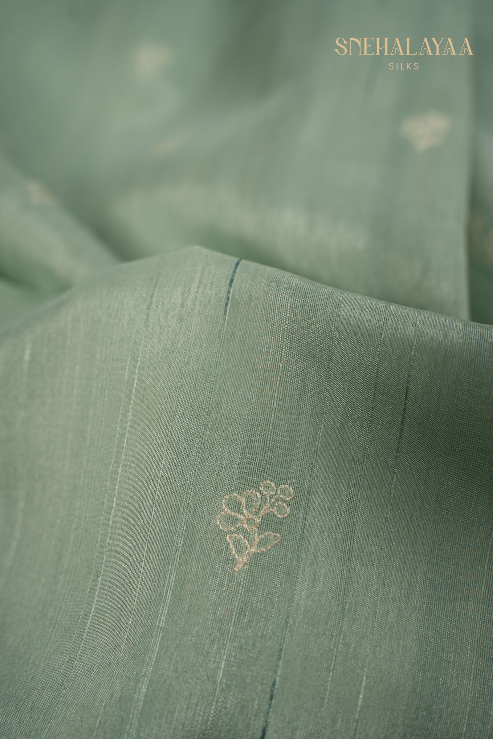 Fern Green Raw Silk Saree