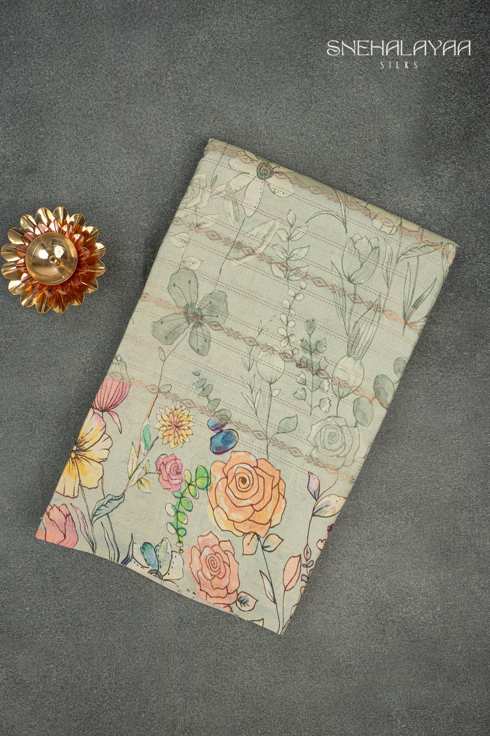 Mint Green Tussar Saree