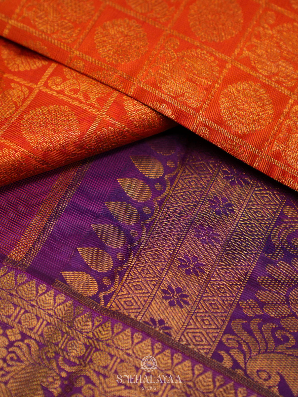 Orange Kanjivaram Silk Saree