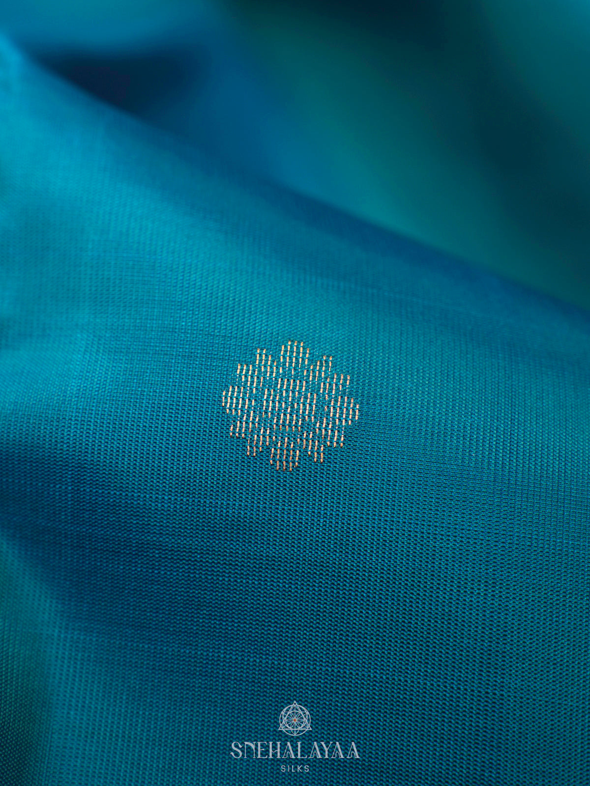Teal Blue Kanjivaram Silk Saree