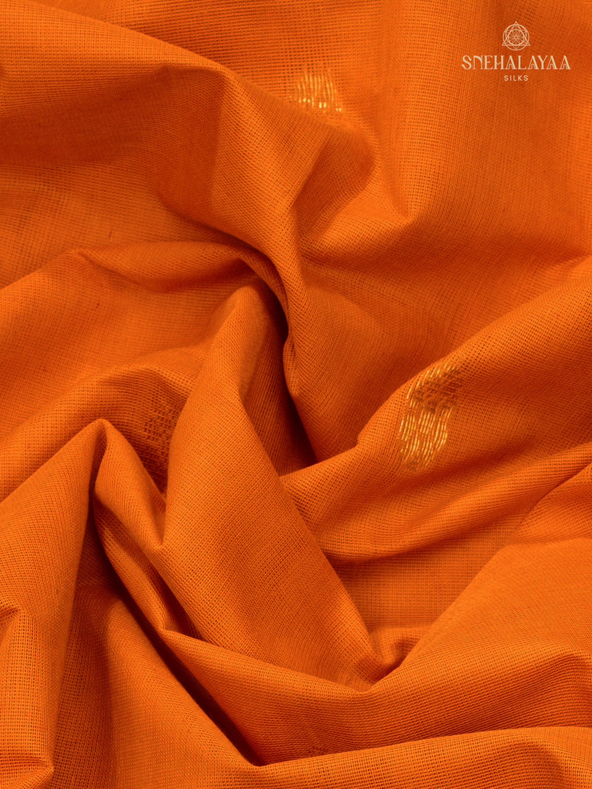 Orange Gadwal Cotton Saree