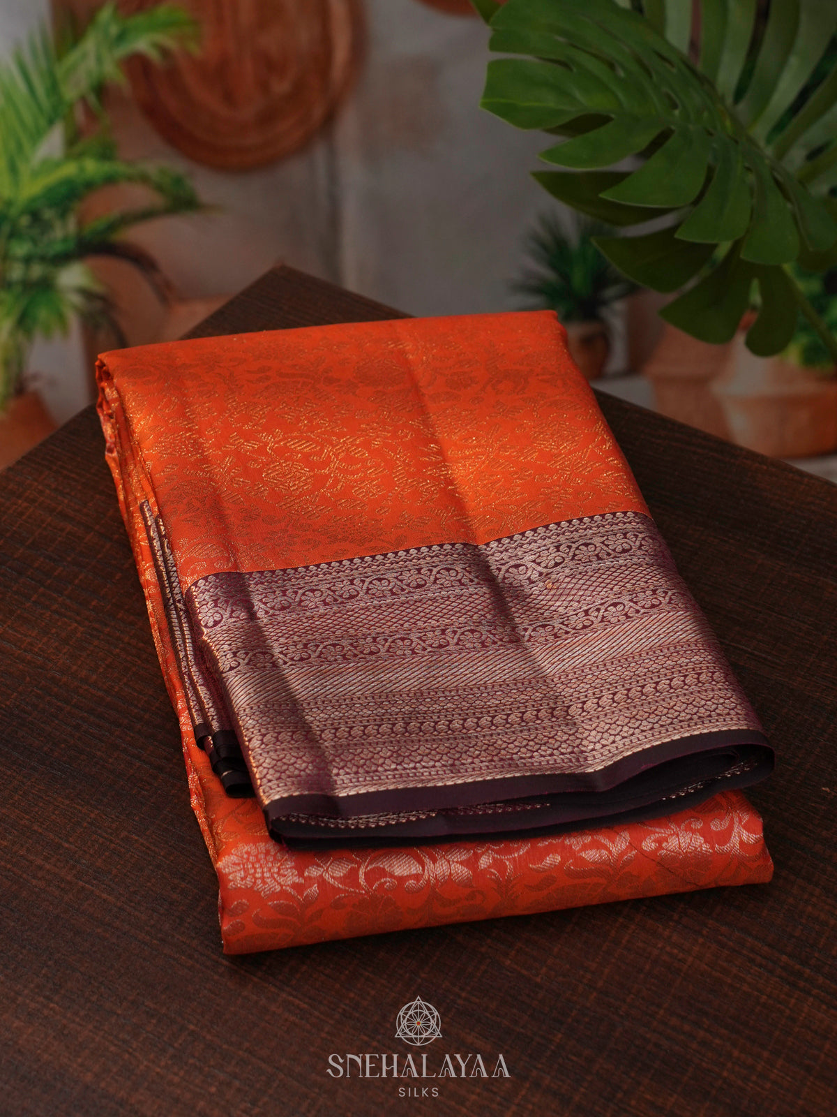 Orange Kanjivaram Silk Saree