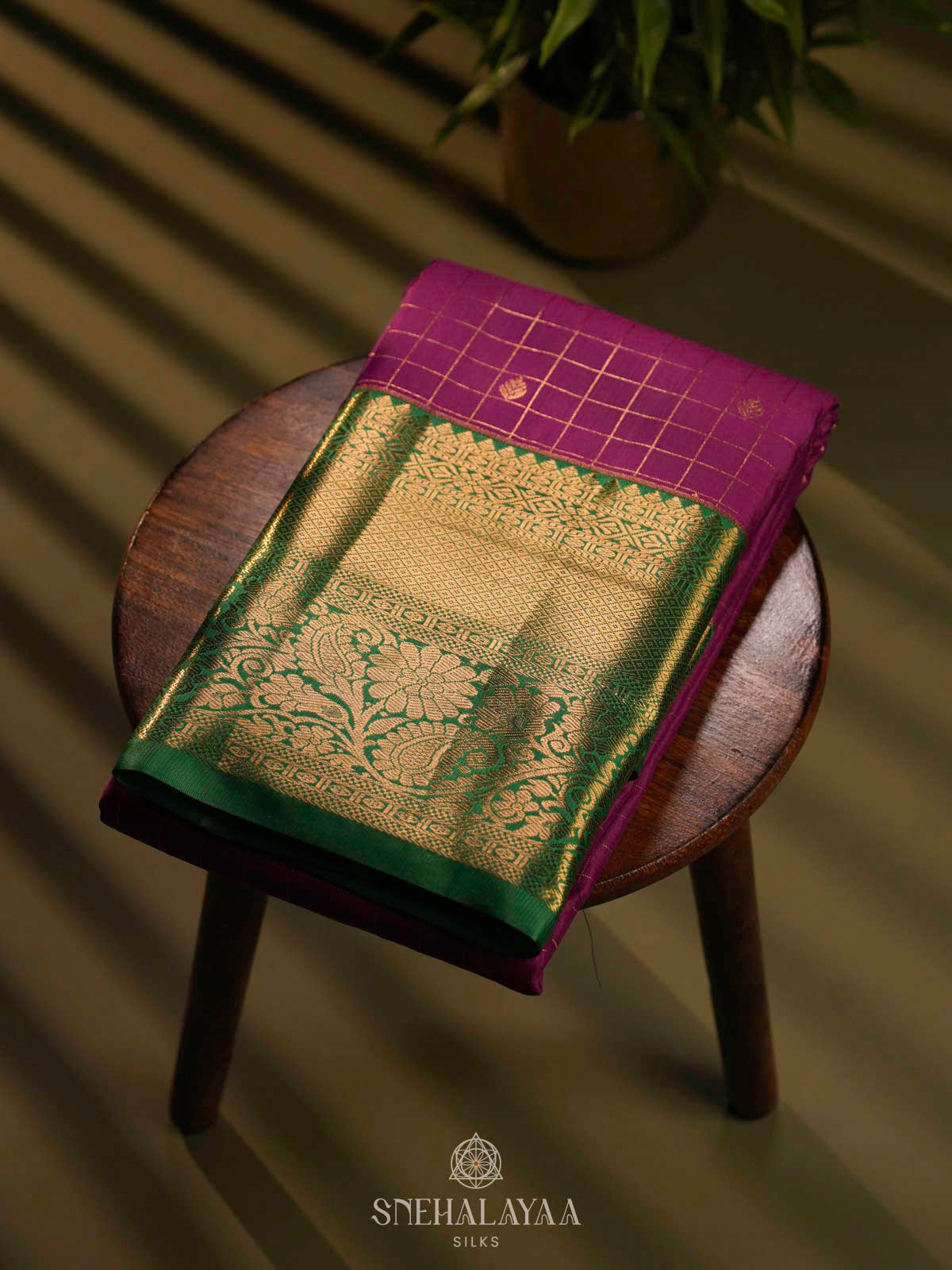 Magenta Art Silk Saree