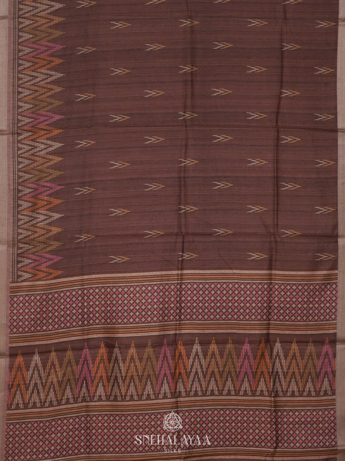 Brown Tussar Saree