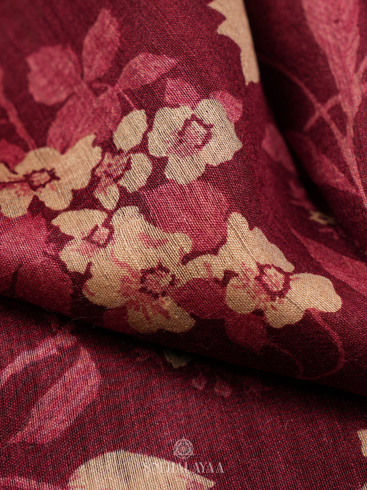 Burgundy Chanderi Saree