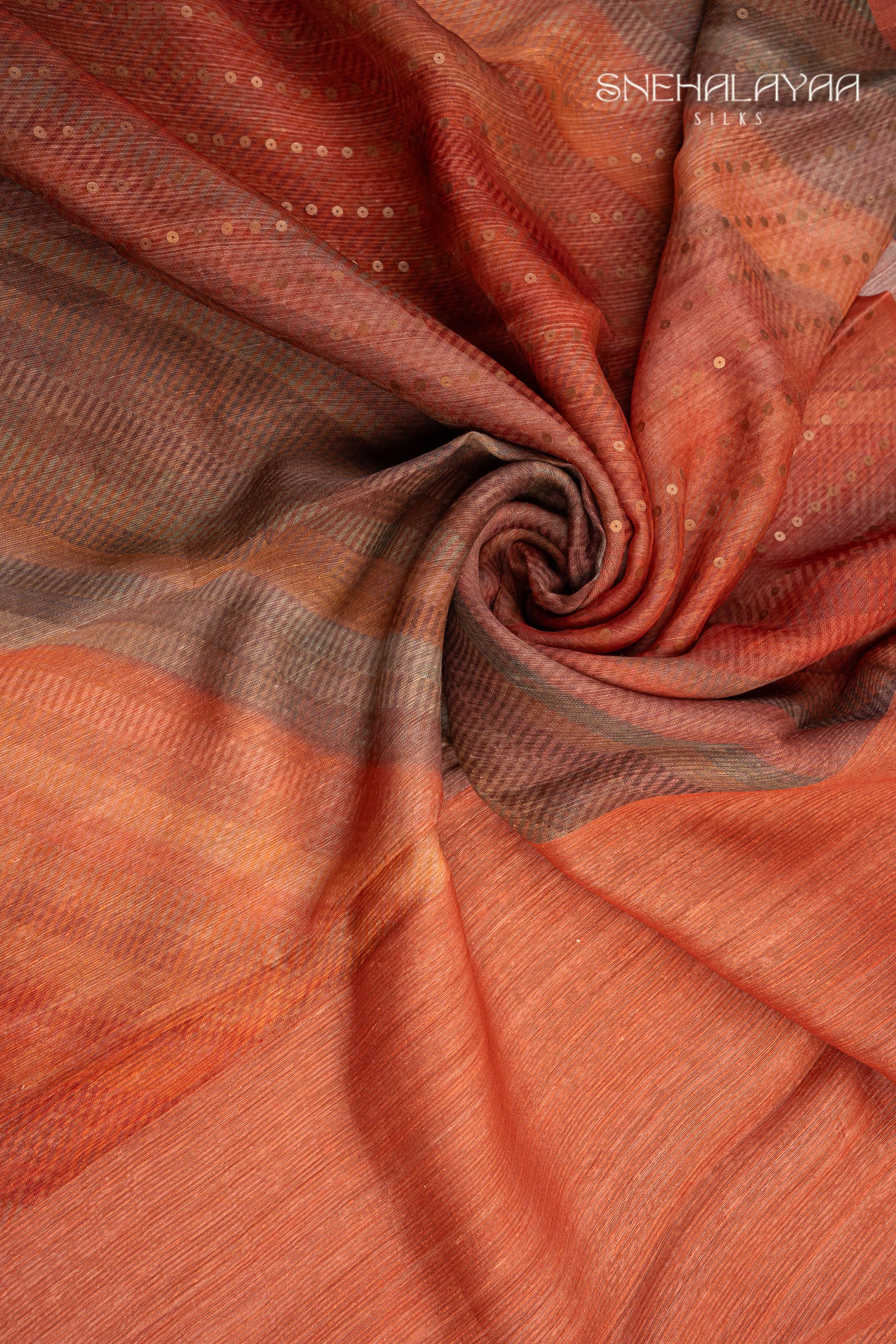 Coral Pink Matka Silk Saree