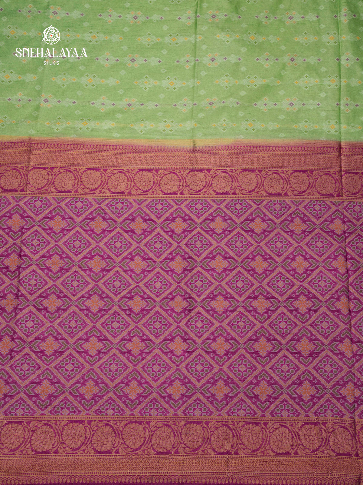 Pista Green Ikat Saree