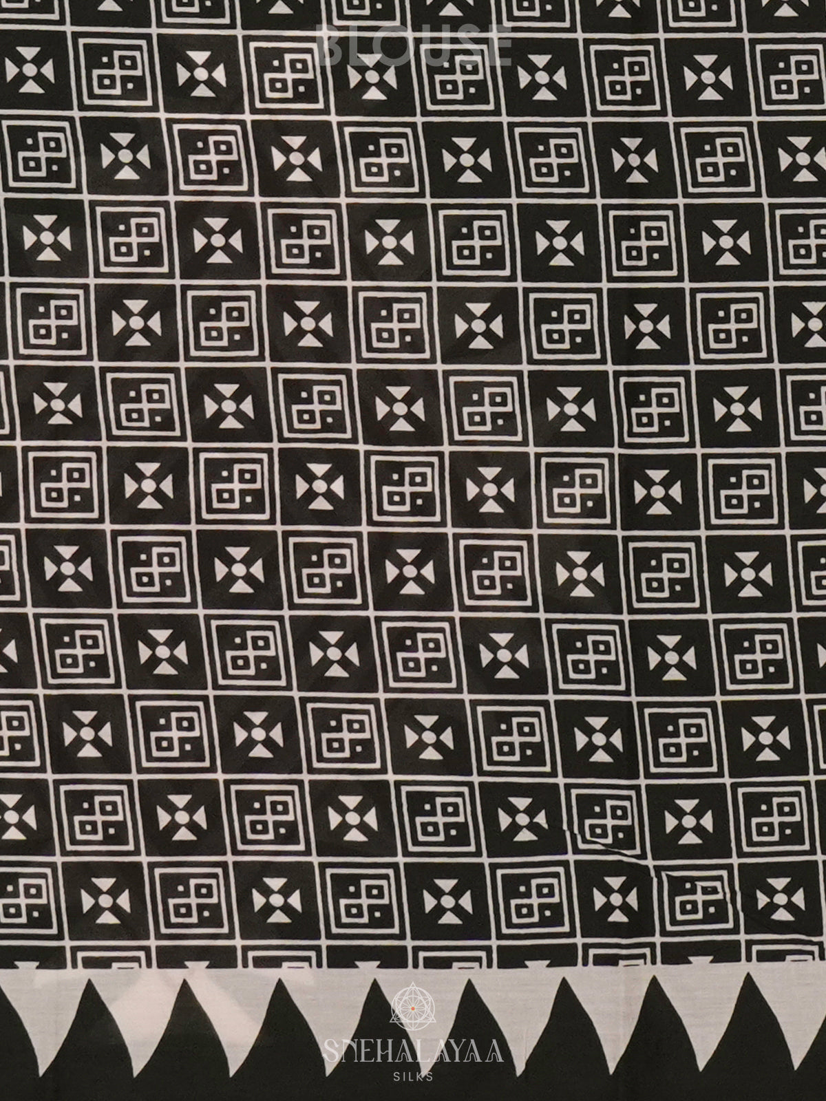 Black Jaipur Cotton Saree