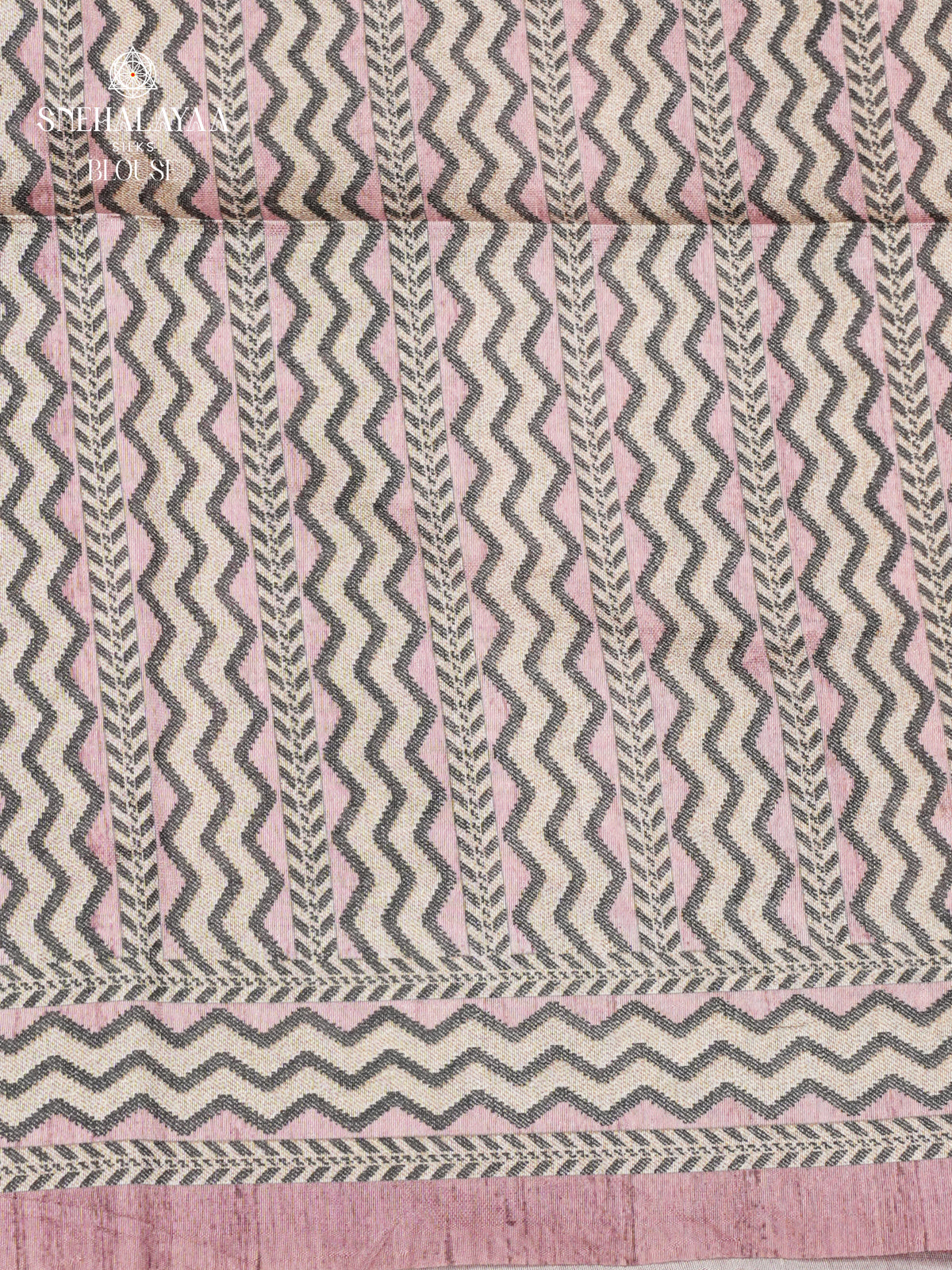 Pink Tussar Embroidery Saree