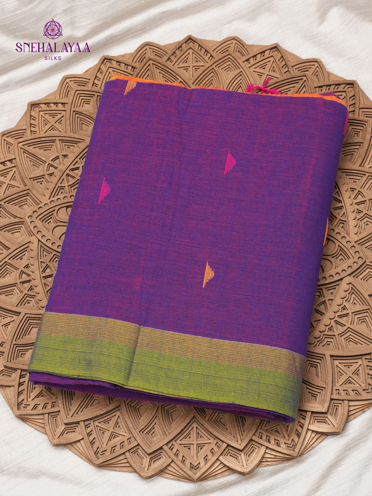 Violet Khadi Cotton Saree
