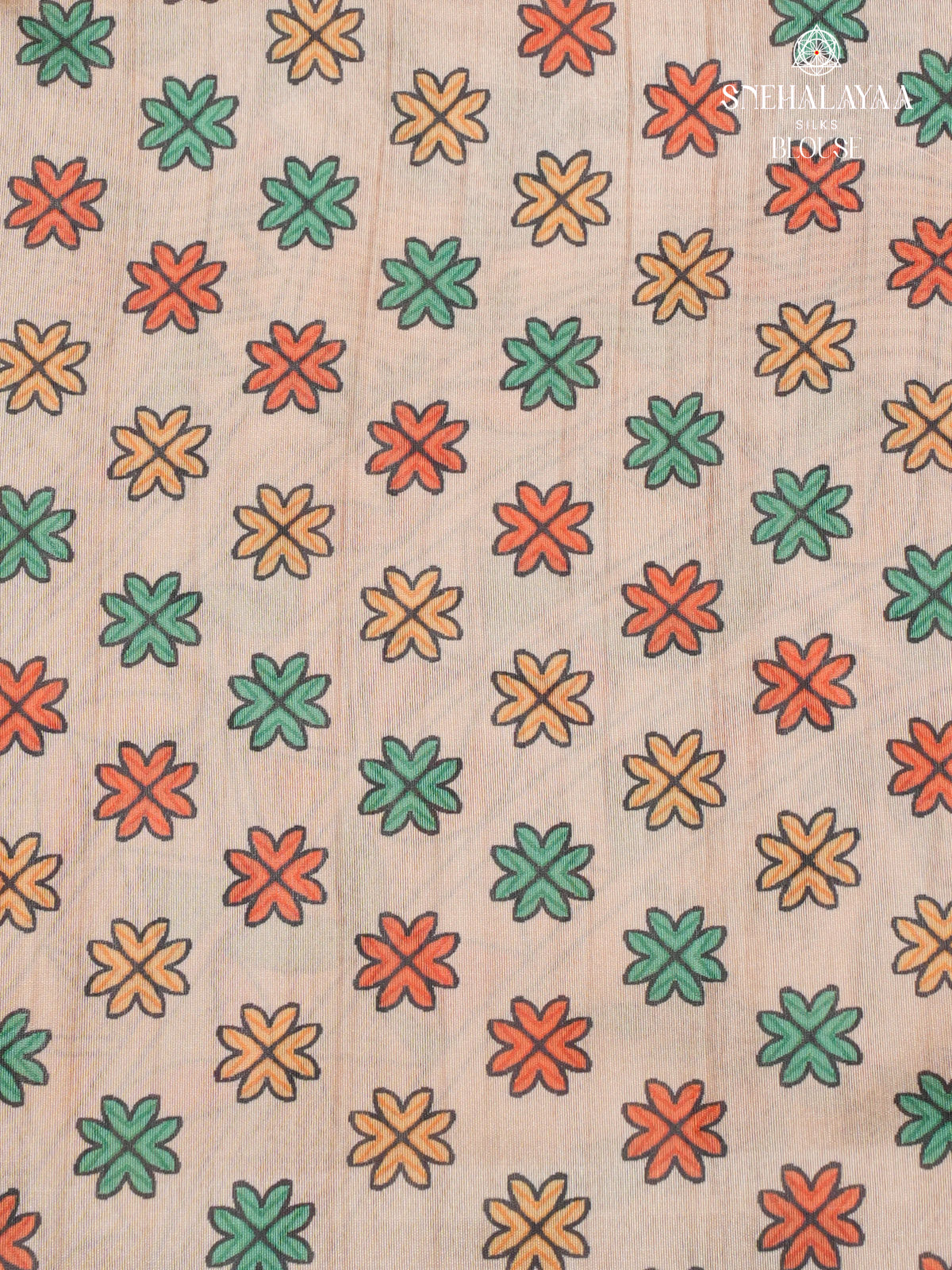 Blue Madhubani Printed Saree