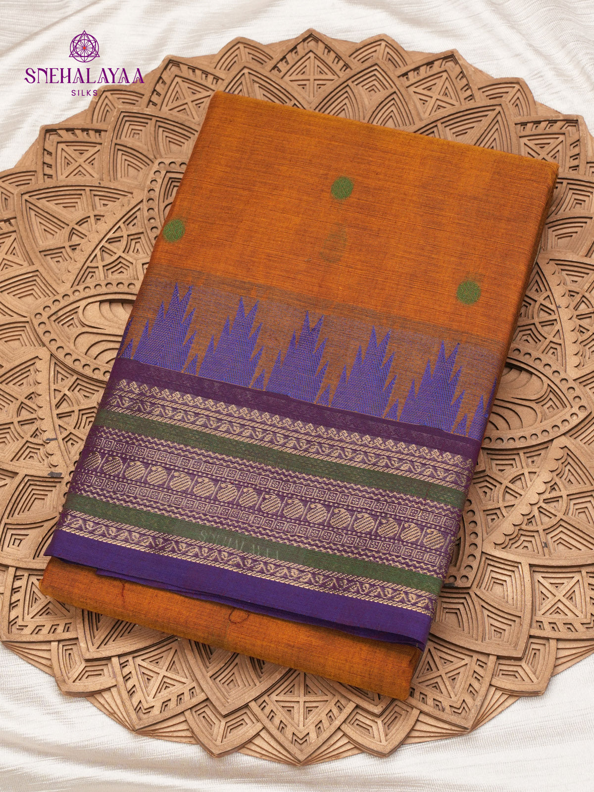 Orange Kanchi Cotton Saree
