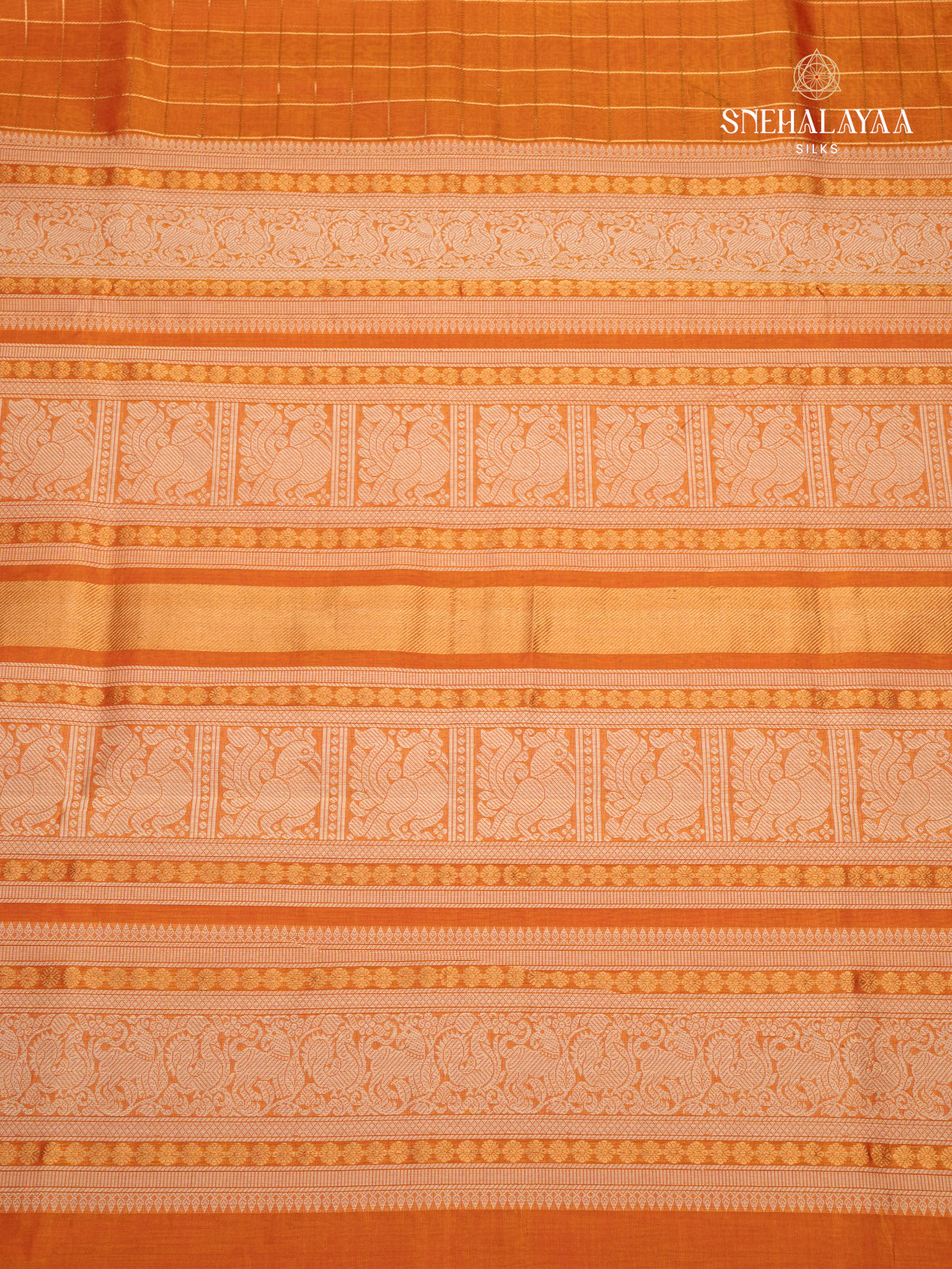 Orange Kanchi Silk Cotton Saree
