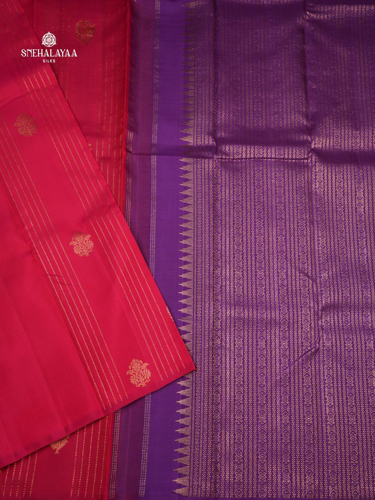 Bright Pink Kanjivaram SIlk Saree