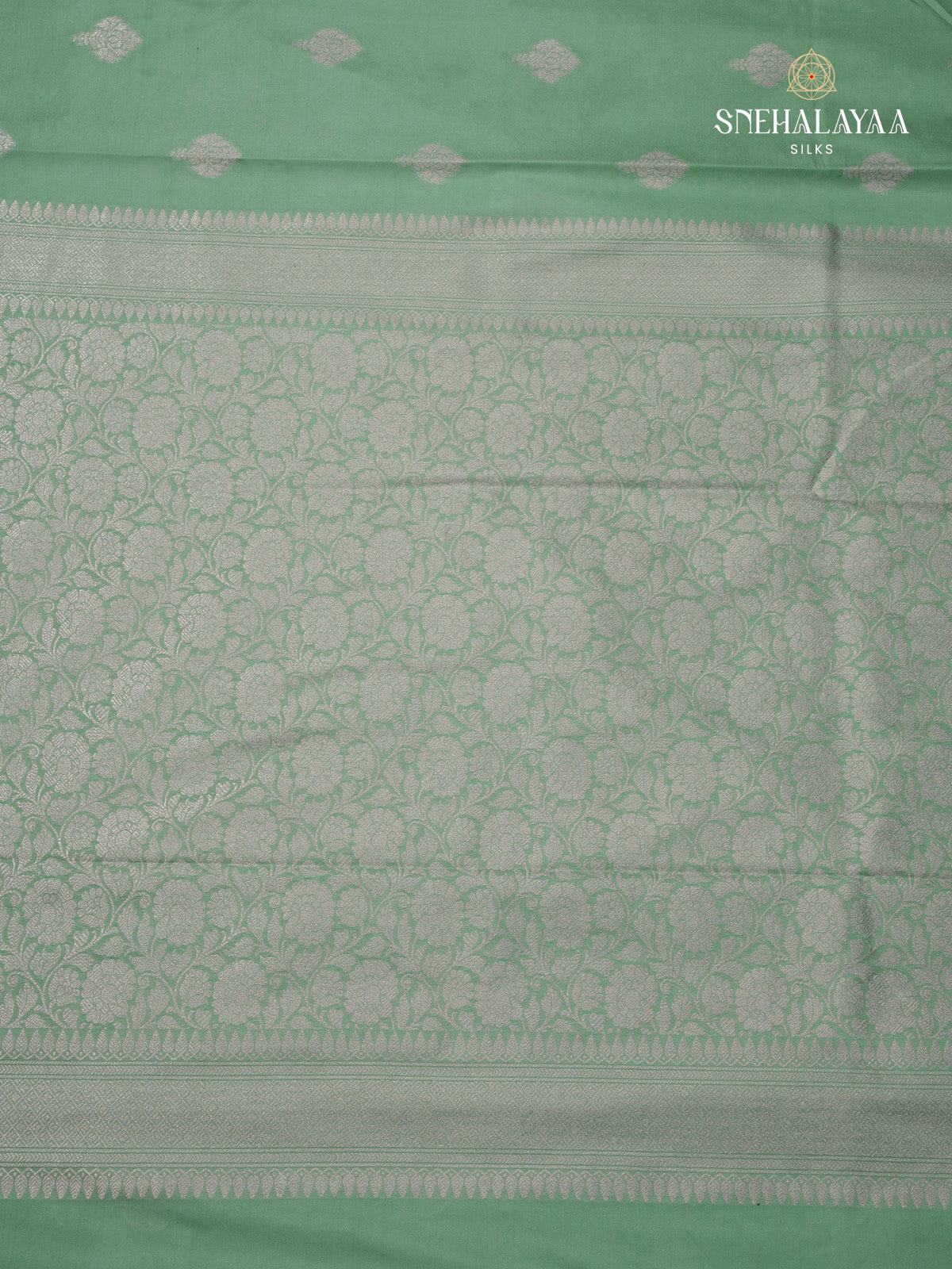 Pista Green Satin Banaras Saree