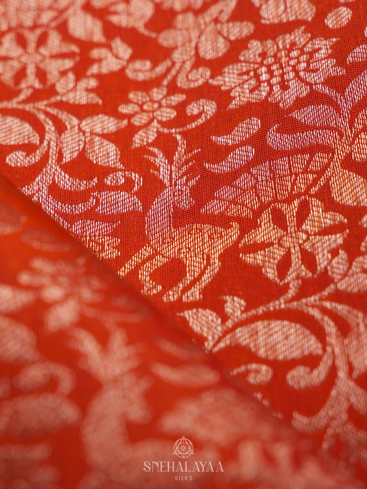 Orange Kanjivaram Silk Saree
