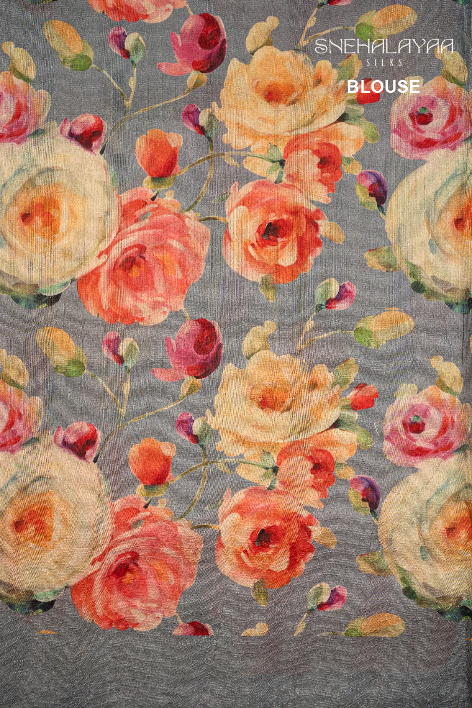 Cloud Grey Raw Silk Saree