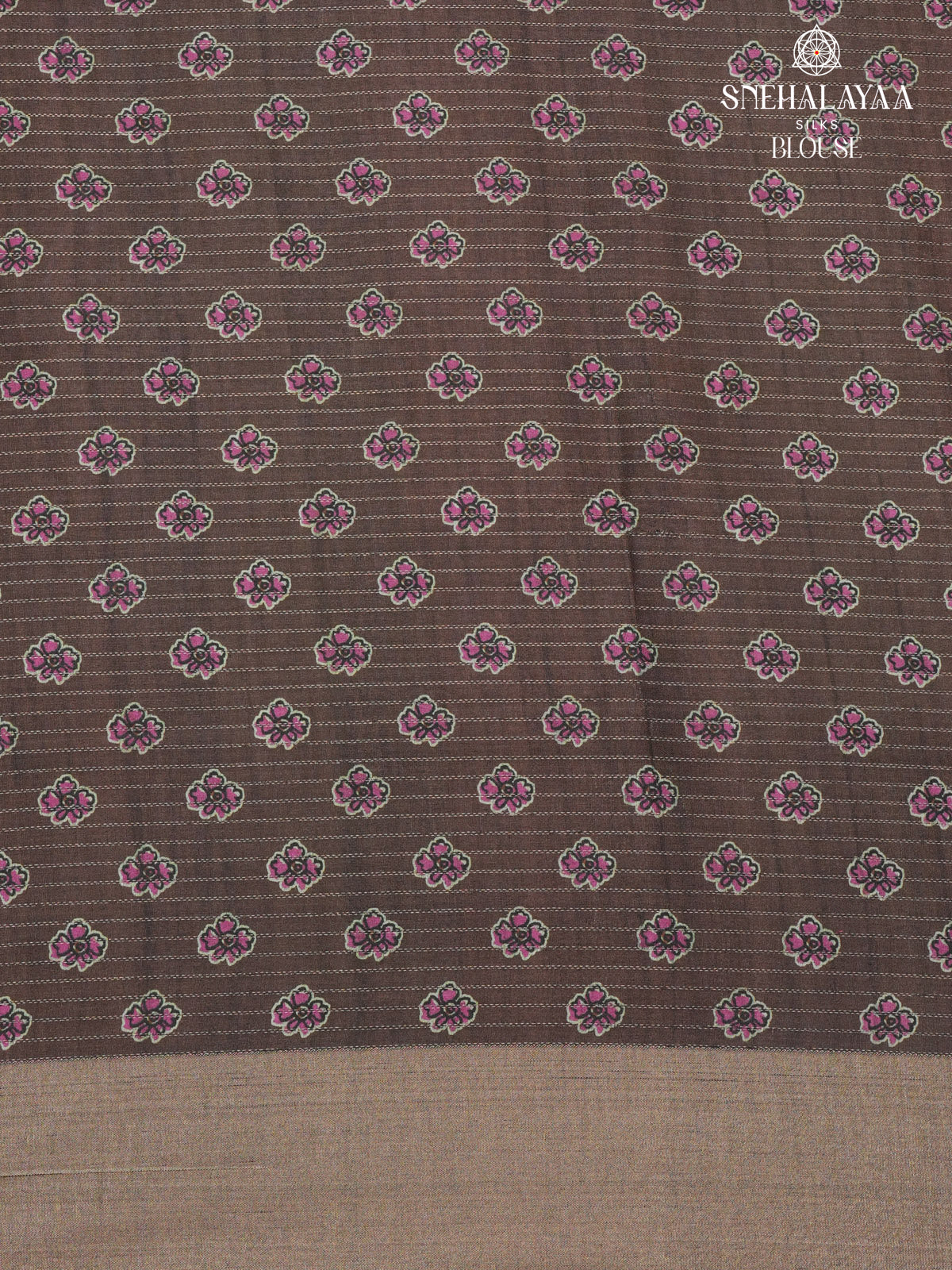 Pastel Green Floral Printed Tussar Saree