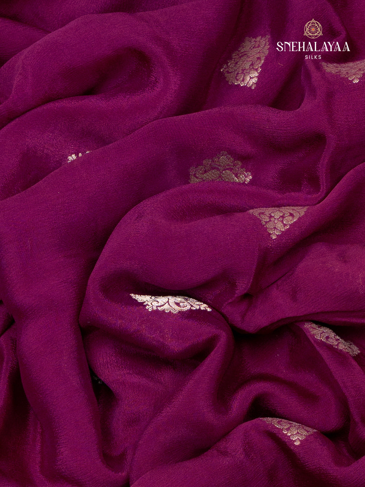 Violet Banaras Crepe Silk Saree