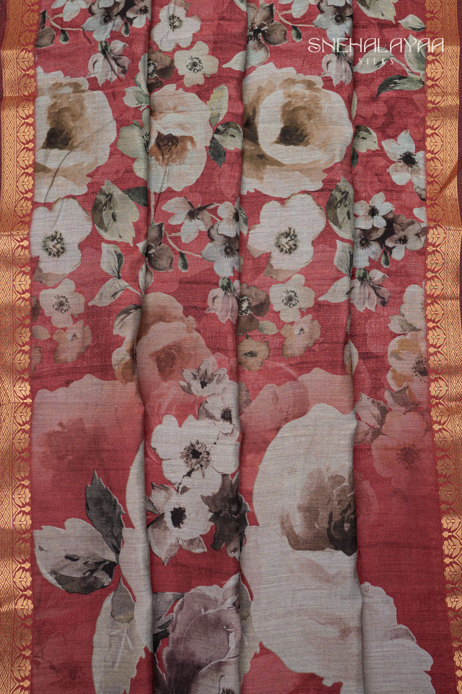 Rouge Pink Semi Chanderi Saree