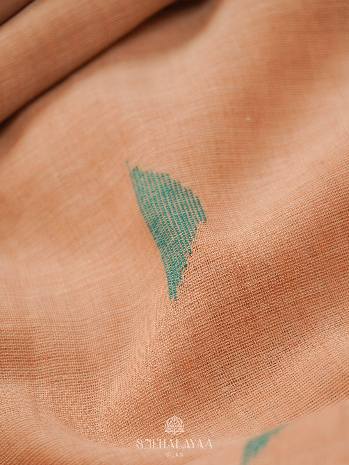 Peach Sambalpuri Cotton Saree