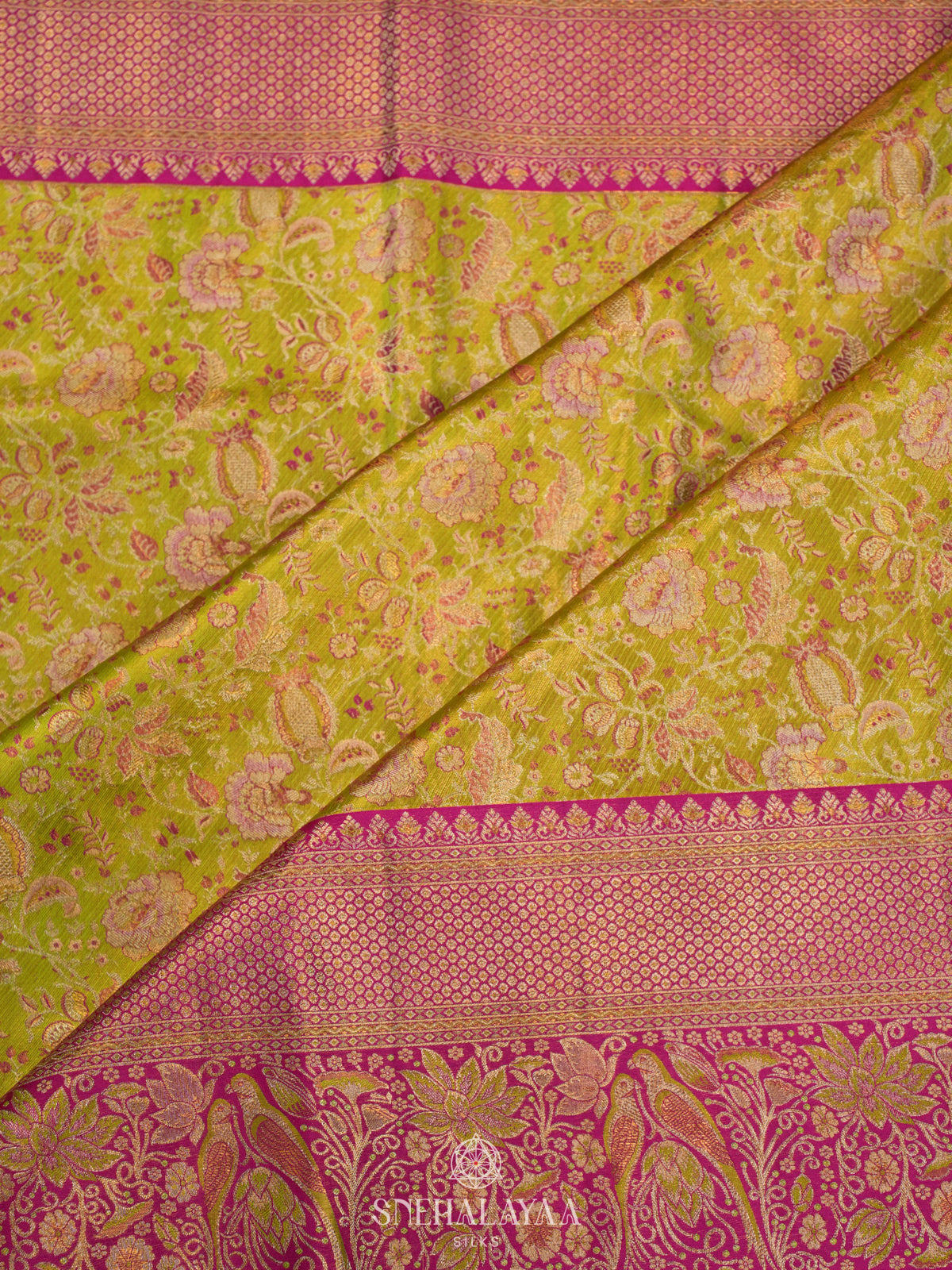 Pista Green Kanjivaram Silk Saree