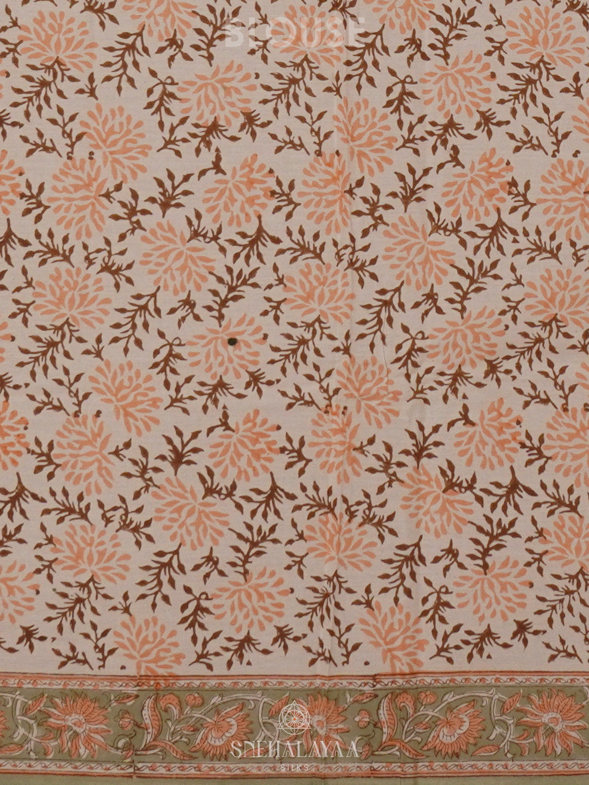 Seafoam Green Jaipur Cotton Saree