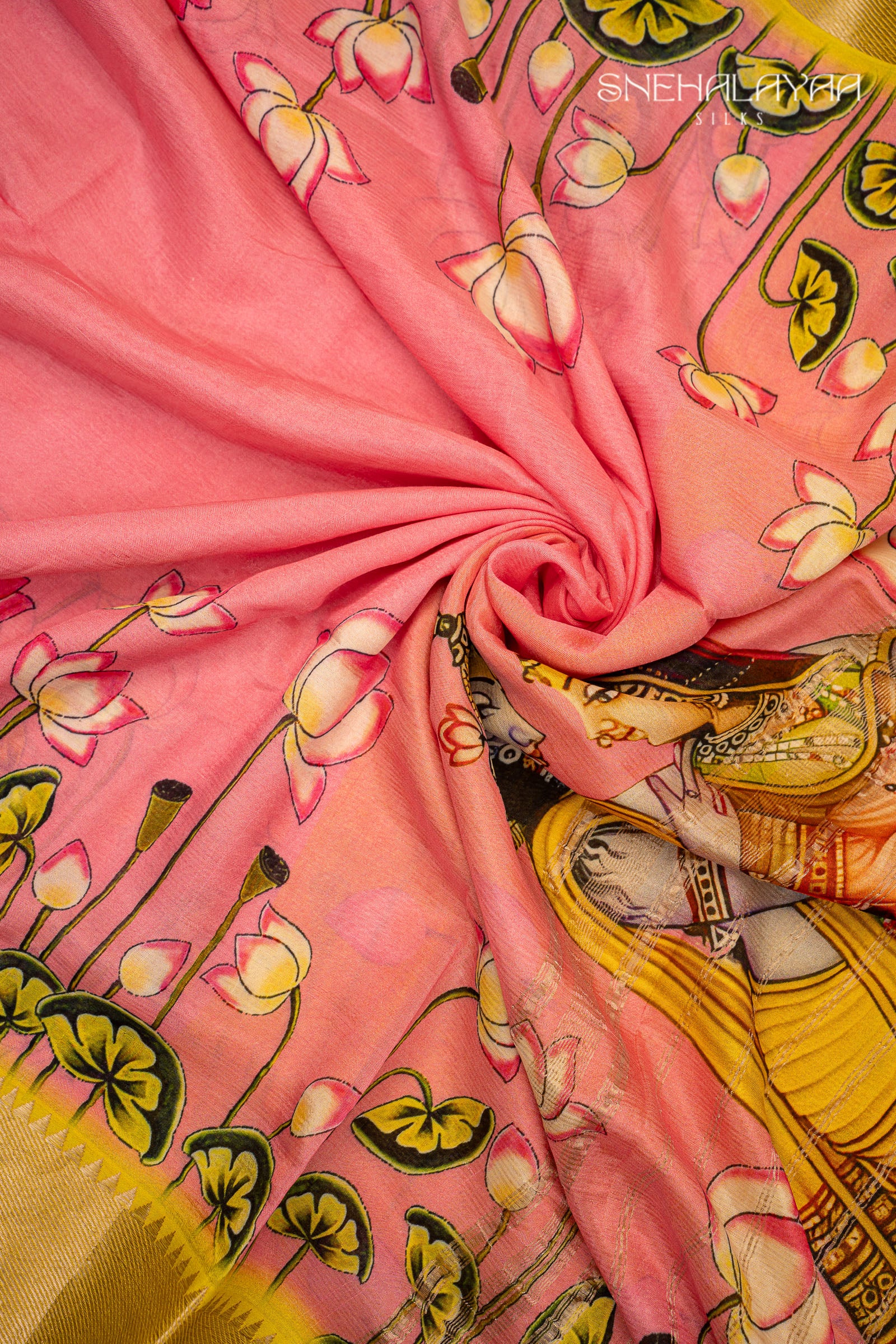 Taffy Pink Mangalgiri Saree