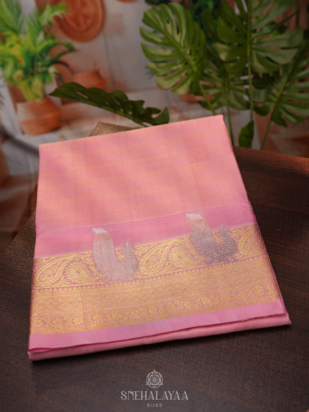 Pale Pink Venkatagiri Silk Saree