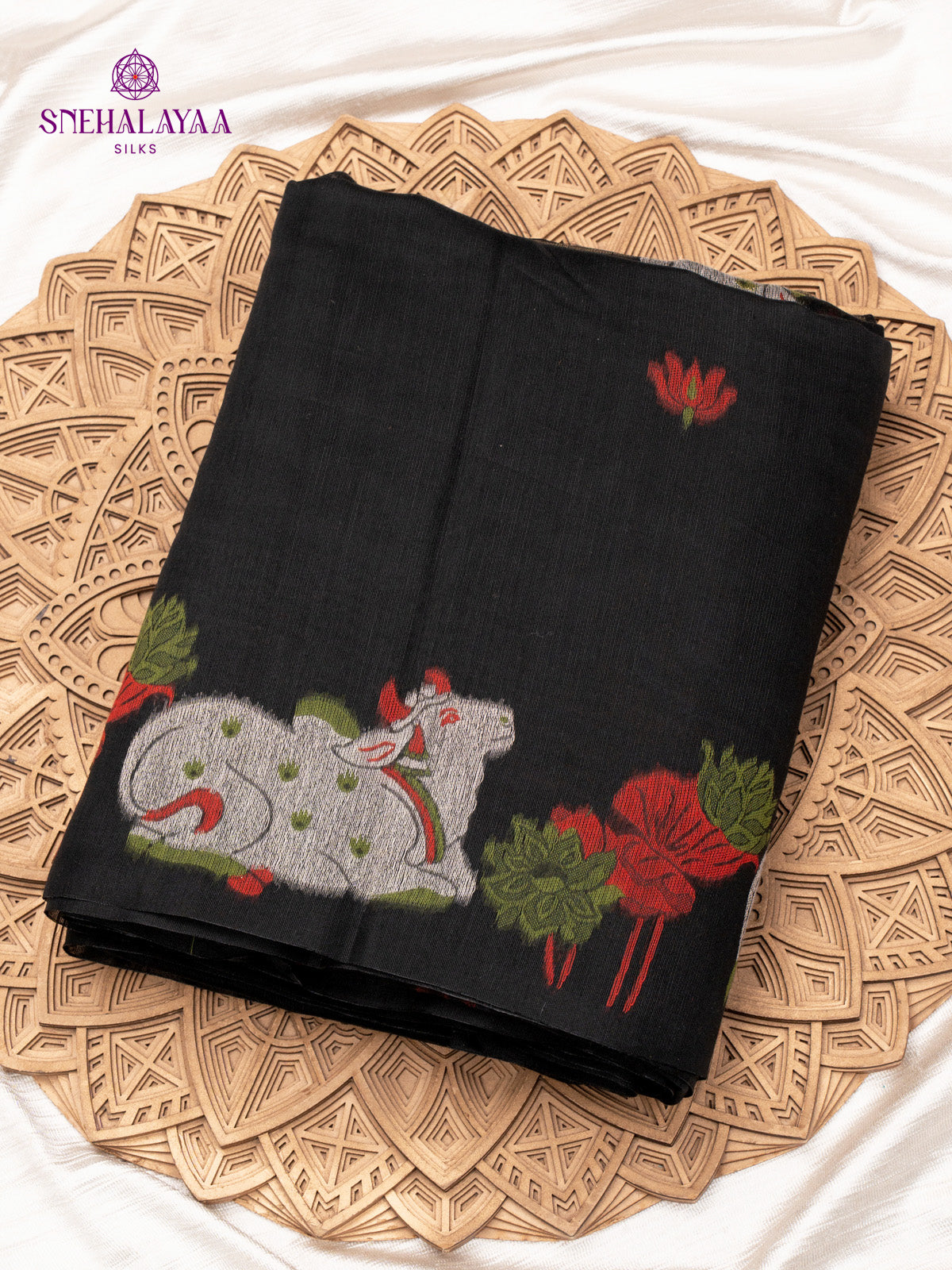 Black Munga Cotton Saree