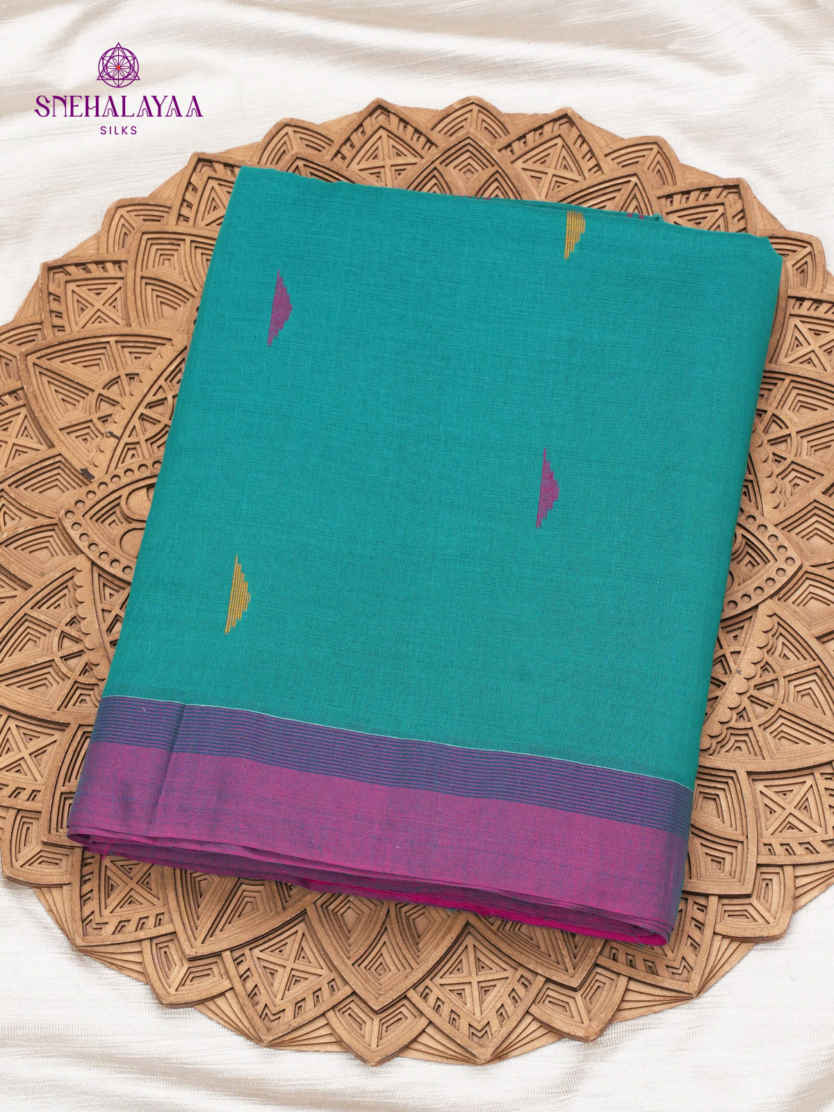 Sea Green Khadi Cotton Saree