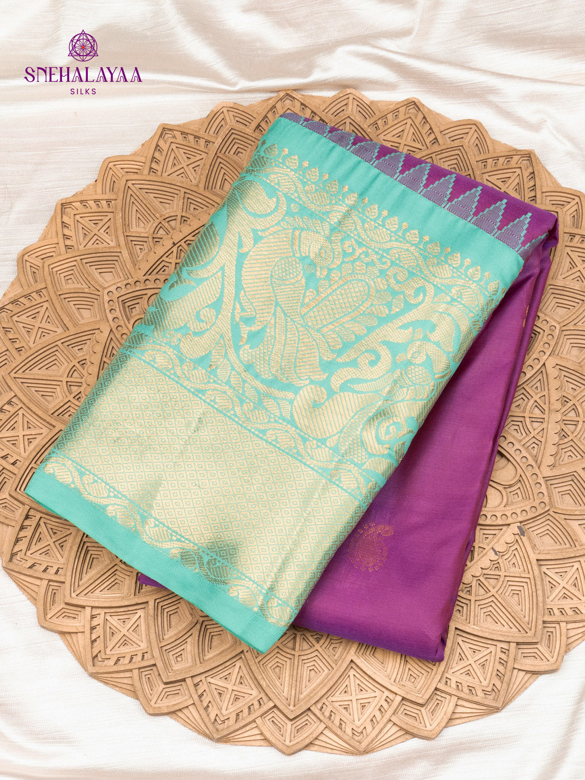 Purple Gadwal Silk Saree