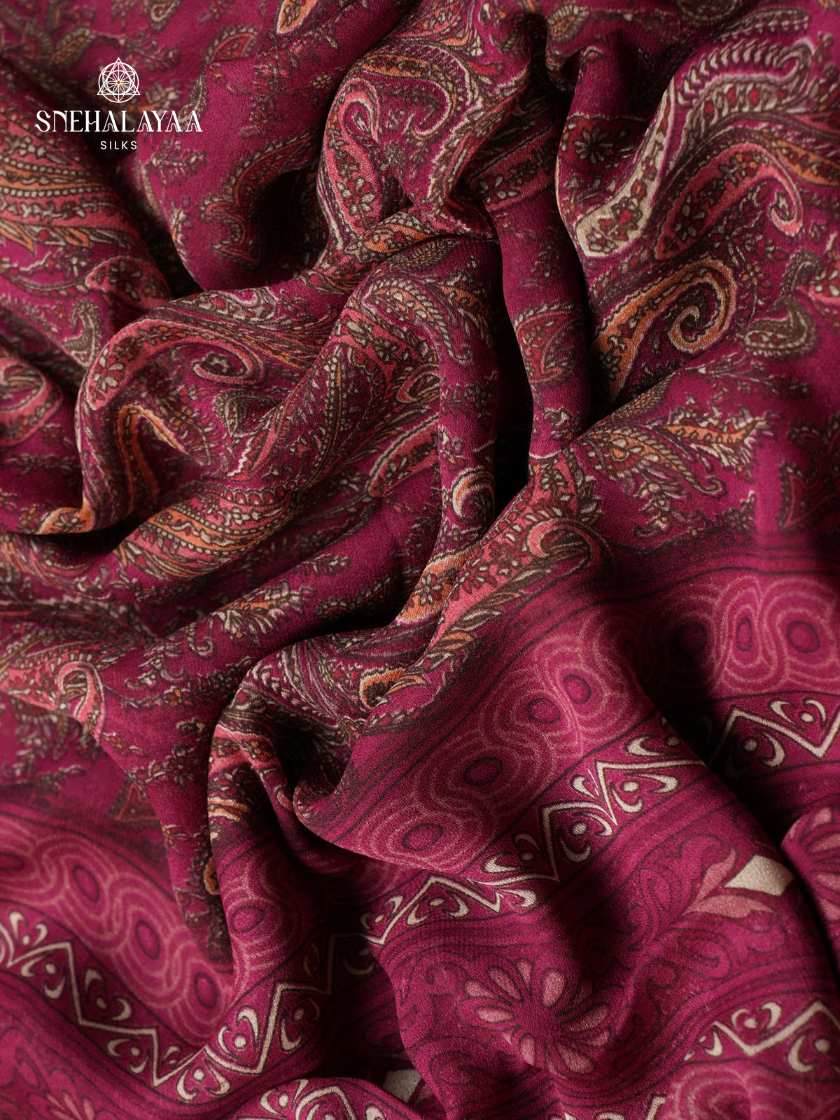 Maroon Chiffon Saree