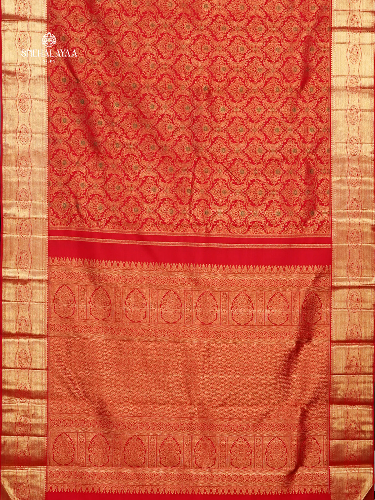 Red Kanjivaram silk saree