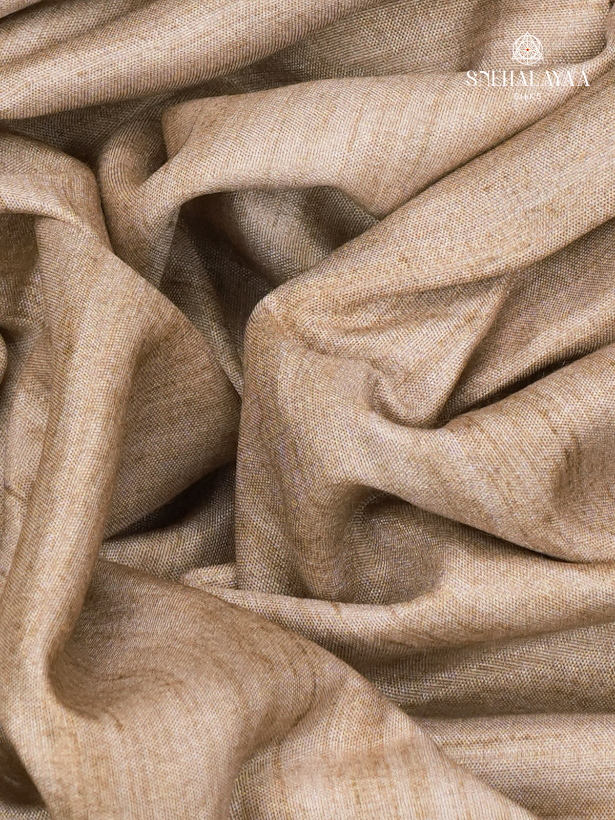 Beige Floral Printed Tussar Saree